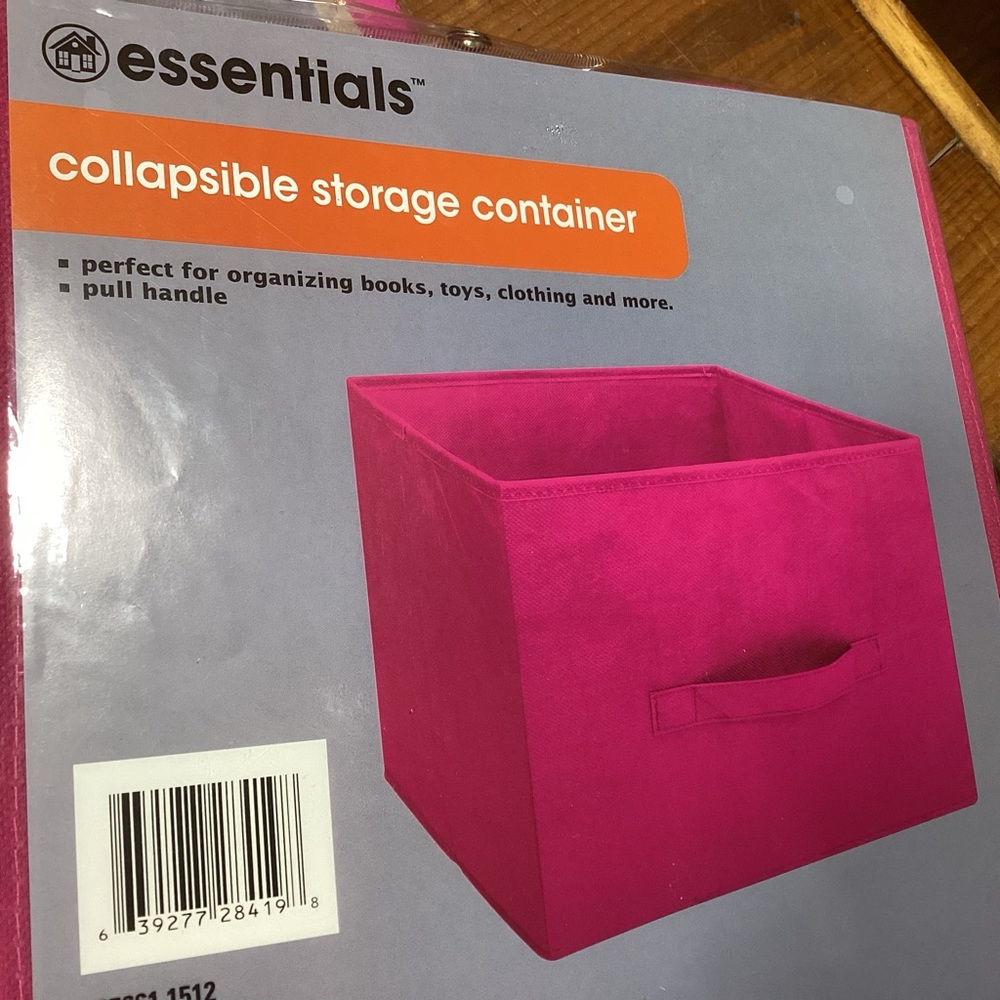 New lot of 3 pink collapsible storage containers - stand alone use or in bins - Picture 2 of 2